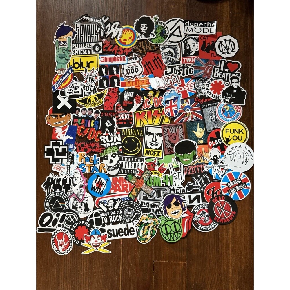 100 Bulk Heavy Metal Rock Band Stickers Decals Laptops Guitars Skateboards
